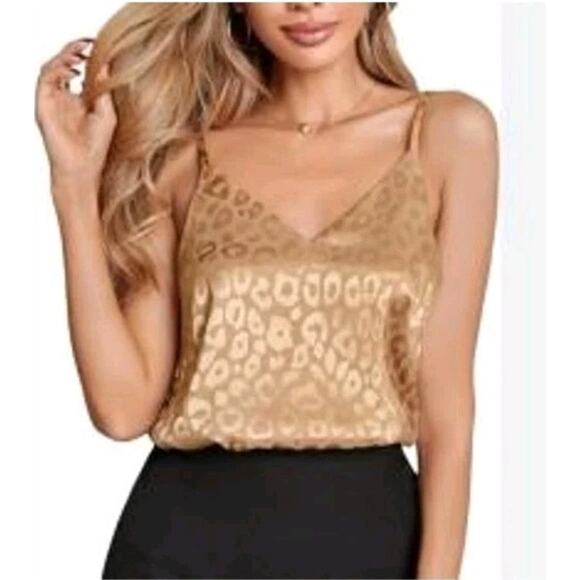 NWT Sweet Rain Leopard Print Silky Sleeveless Blouse – Size M – Blush/Nude - Picture 1 of 8